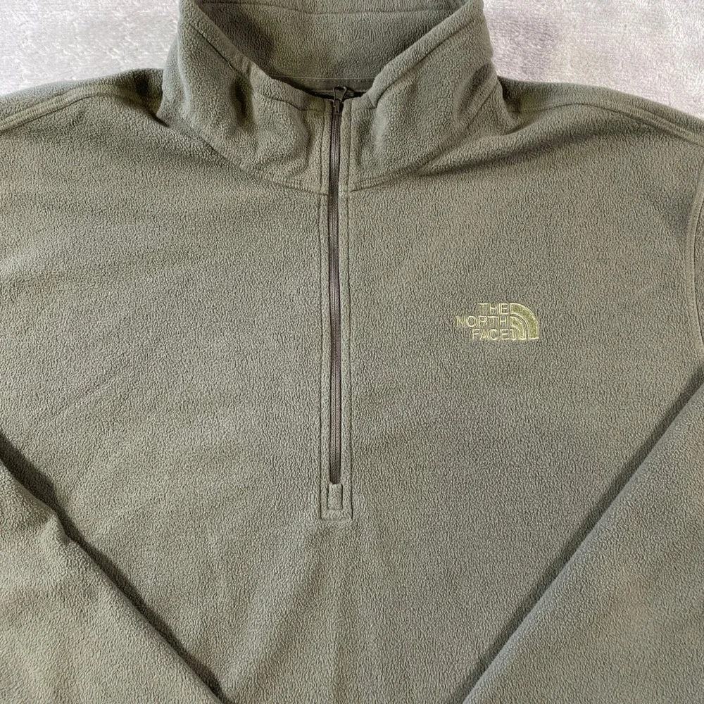 The North Face Glacier 1/4 Zip Fleece Pullover Mens XXL Green Outdoor School